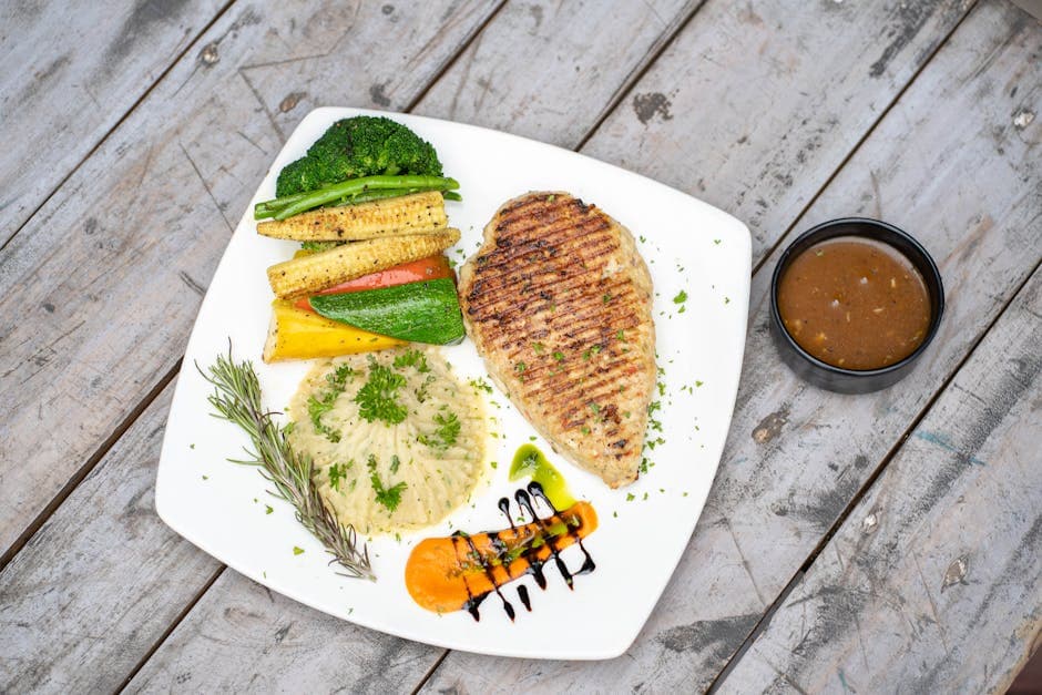 Tilapia med balsamico-smørsaus, timianmos og sukkererter