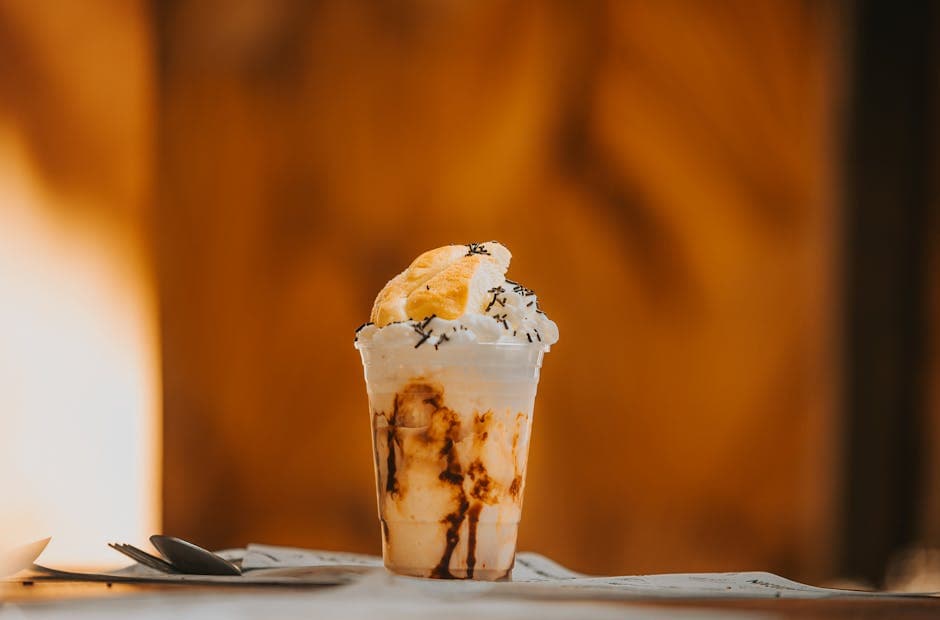 Stout floats med kakaosirup og vaniljekrem