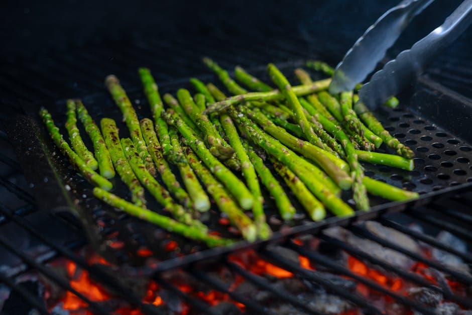 Grillede asparges med hvitløk og persille