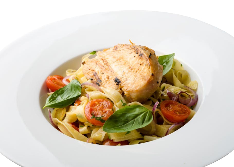 Grillet kylling- og pastasalat med sitron