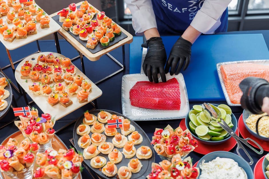 Skalldyr-canapéer med sprø kapers