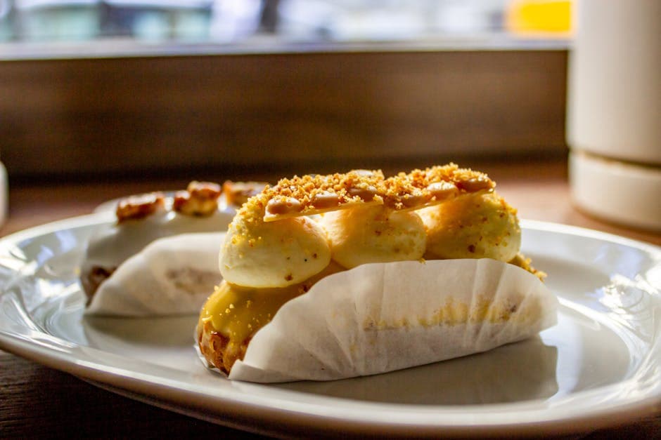 Kongskake-éclairs med krydret krem