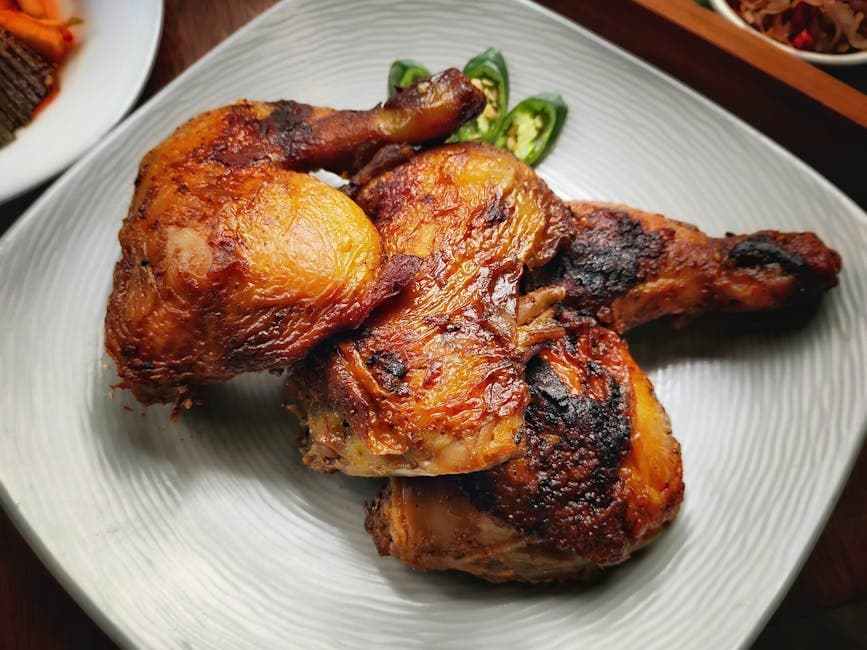 Grillet kylling med sprøtt glassaktig skinn