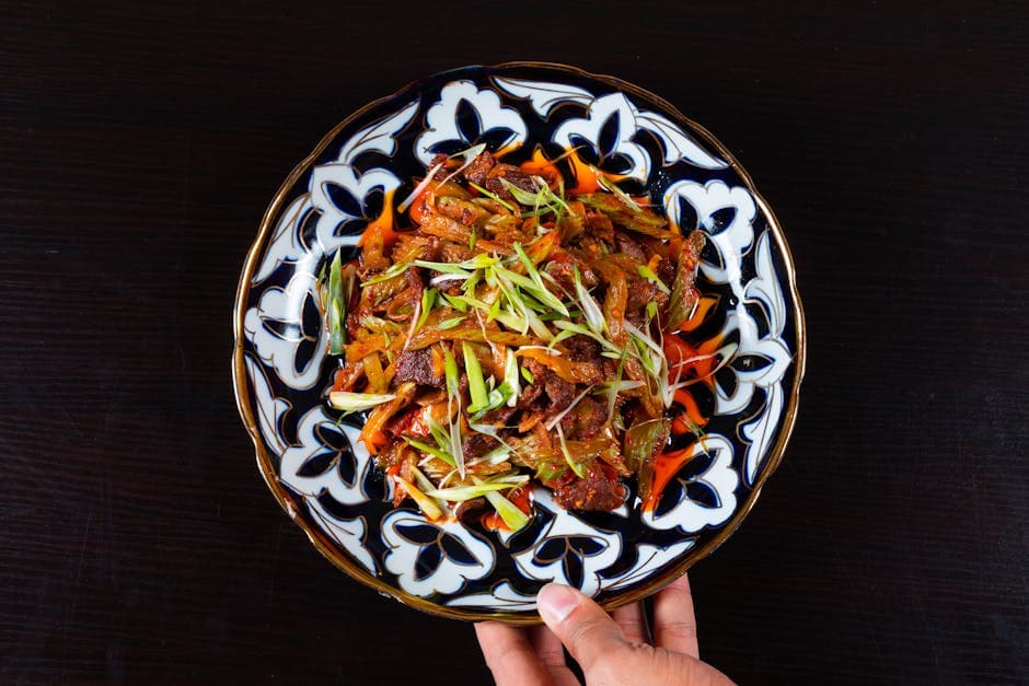 Sichuan-inspirert oksekjøtt med mandarin og chili