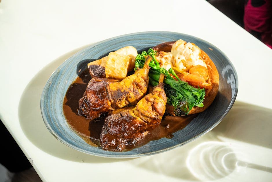 Prime ribstek med merlot-saus og Yorkshire-puddinger