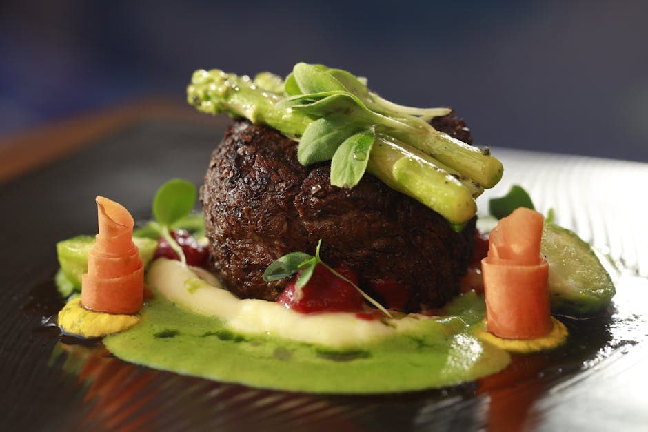 Biff Oscar med asparges og reker