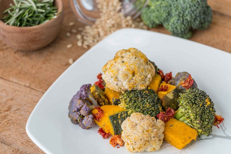 Ovnsbakt blomkål og brokkoli