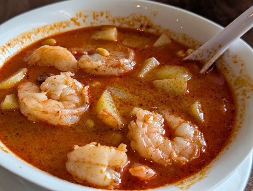 Krydret gazpacho med reker