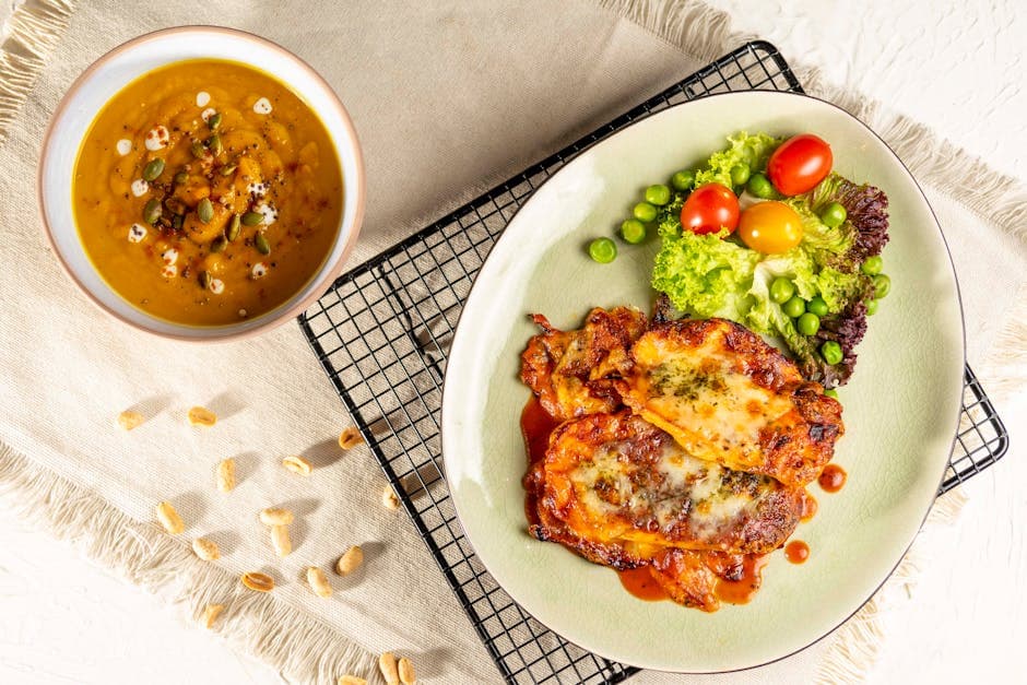 Robiola- og soppsmørbrød med kremet gresskarsuppe