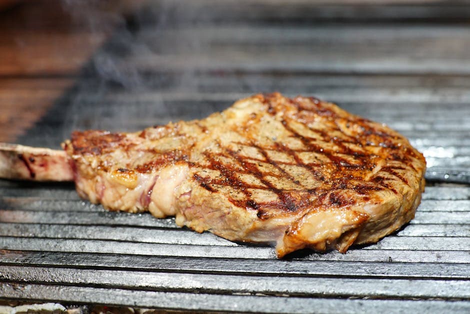 Saftig rib-eye biff med hvitløk og pepper