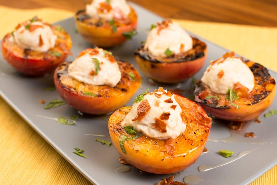 Grillede ferskener i Zinfandel-glasur