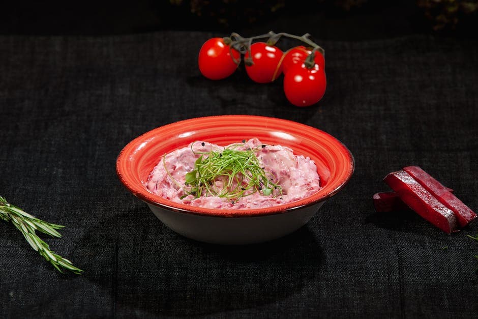 Rødbetpotetsalat med urter og hvitvin