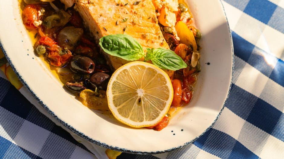 Grillet sverdfisk med basilikum og tomat-olivenrøre