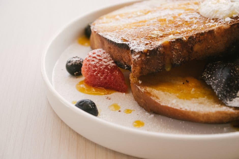 Brioche French Toast med karamelliserte fersken