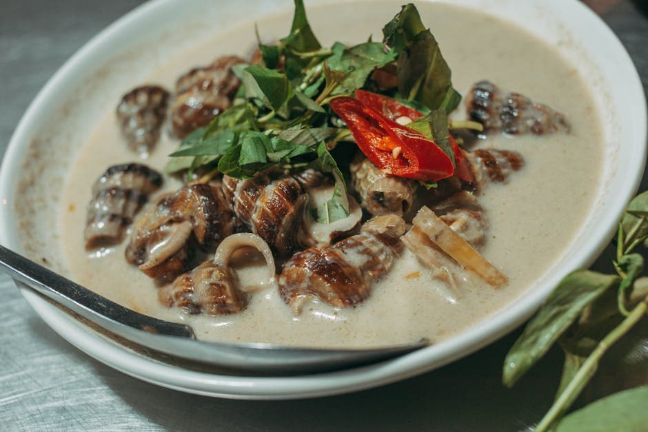 Blåskjell i kokosmelk med sitrongress