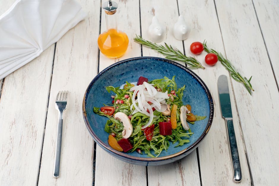 Mesclunsalat med kremet sitronvinaigrette