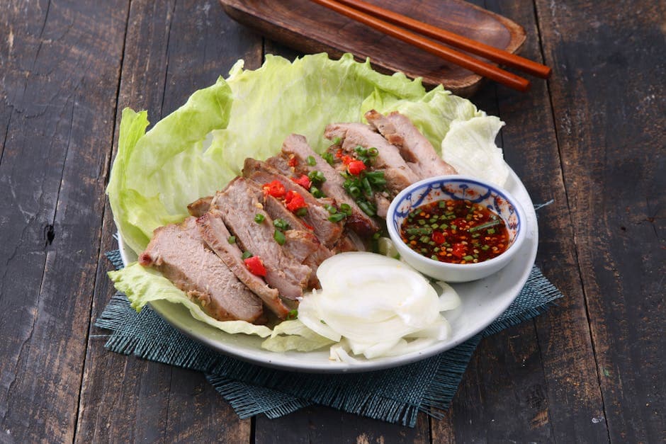 Svinekjøtt Rajas med rask kimchi og Kojuchang-saus