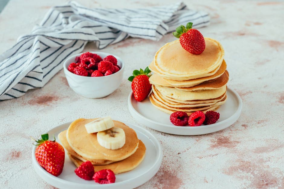 Fullkorns- og bananpannekaker med havregryn