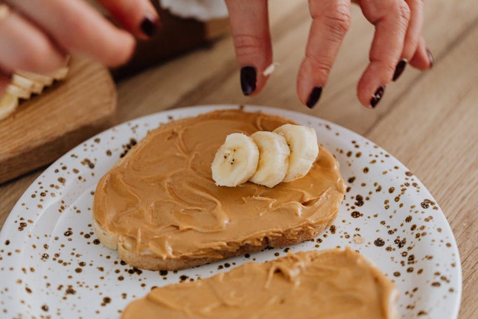 Fransk toast med peanøttsmør og banan