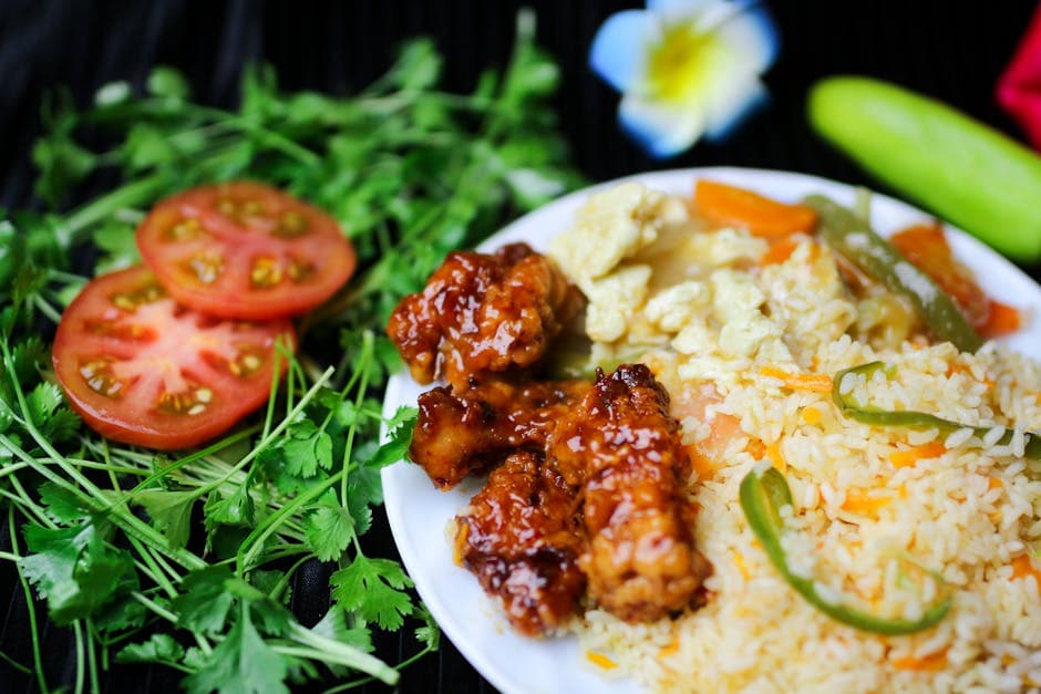 Stekt ris med kylling og koriander