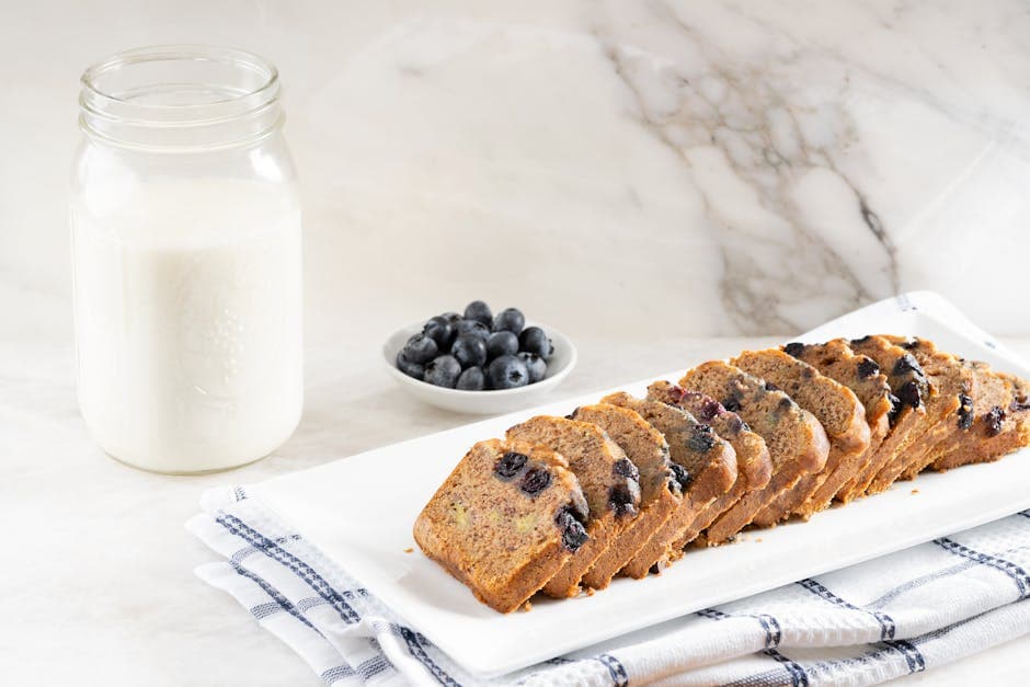 Saftig blåbærbrød med valnøtter