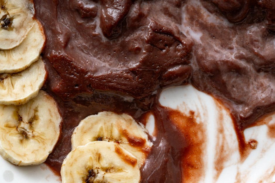 Marmorerte kakao- og bananbarer