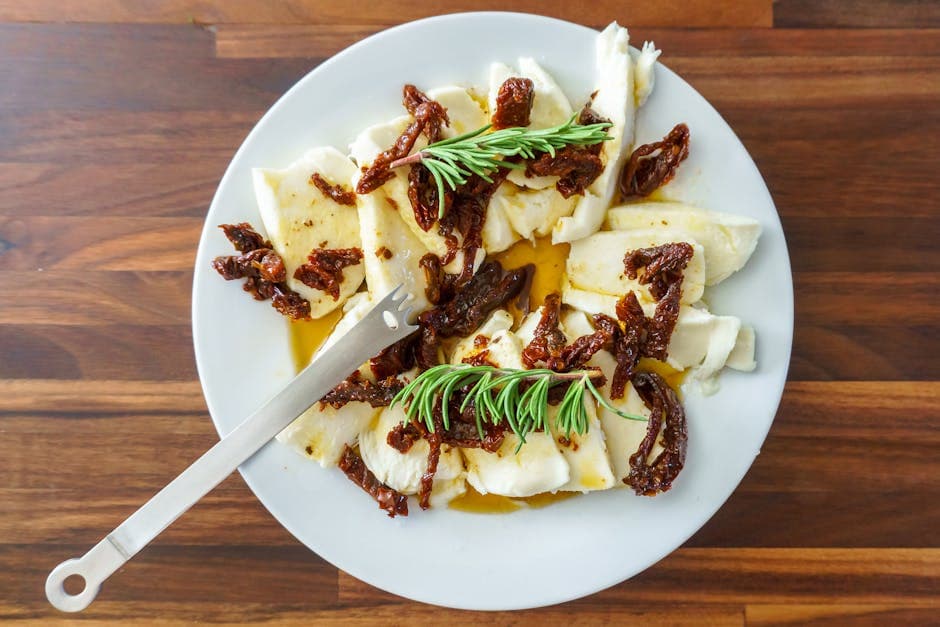 Risotto med soltørkede tomater og mozzarella