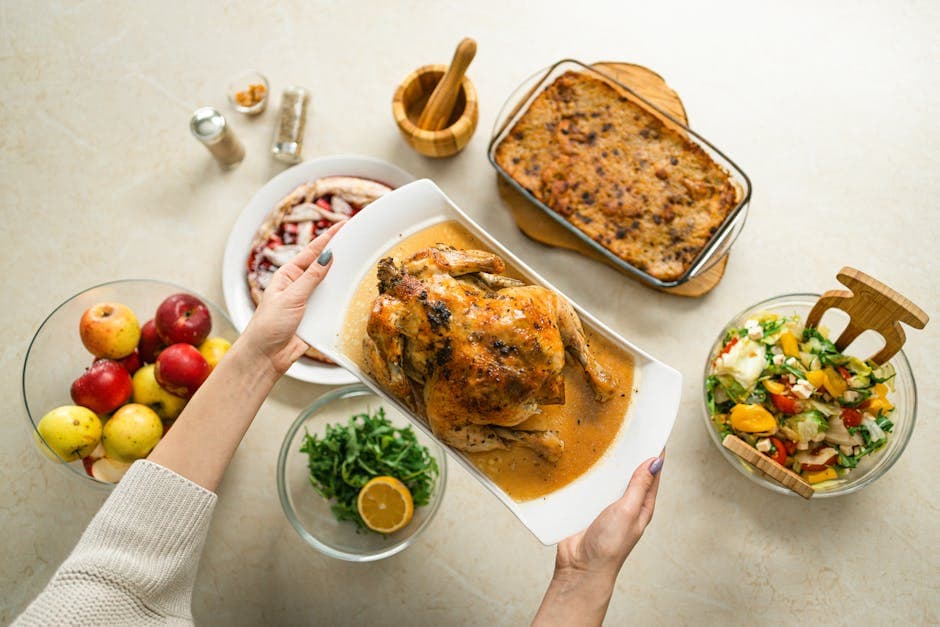 Ovnsbakt kylling med fransk dressing og maisflak