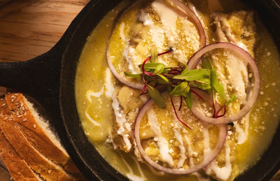 Kremet kylling- og poblano-enchiladagrateng