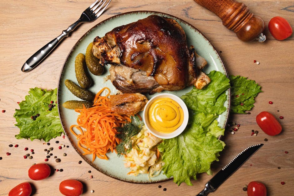 Tyske svinekoteletter med surkål og eple