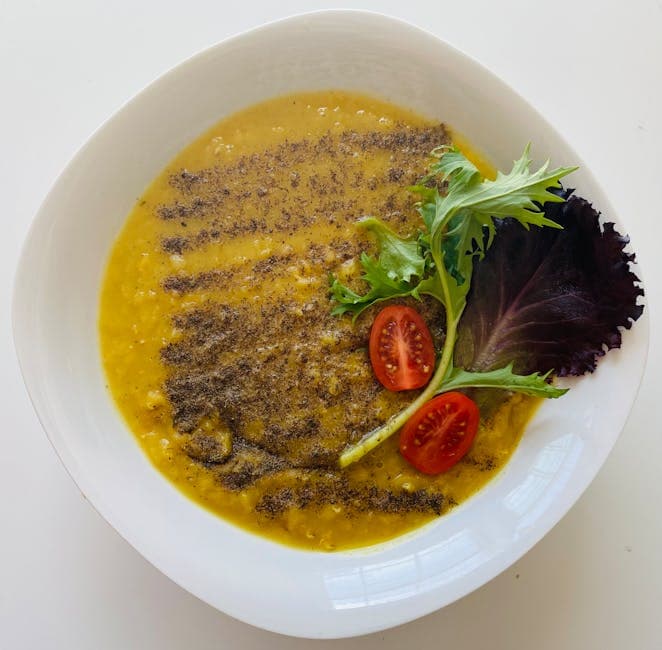 Næringsrik byggryn-, linse- og soppsuppe