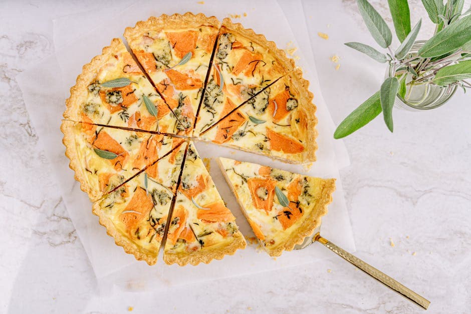 Spinat- og gulrotquiche med Monterey Jack