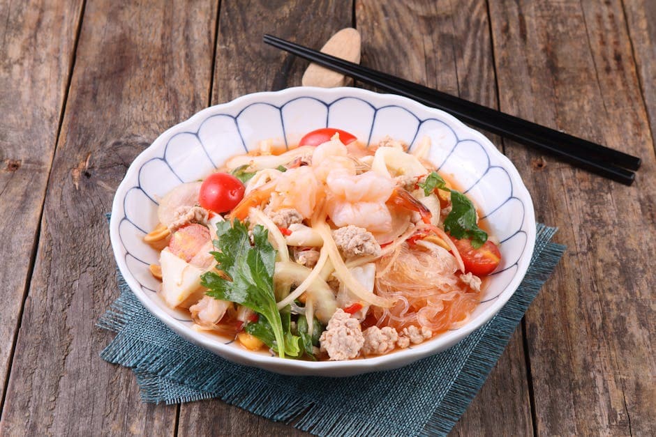 Pad Kee Mao med svinekjøtt