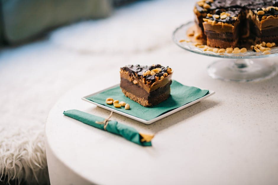 Kremet peanøttsmør- og fudgepai