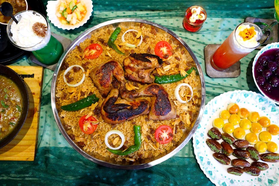 Marokkansk kylling med ris og tørket frukt