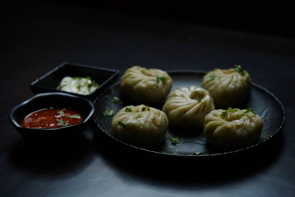 Momos med kjøttdeig og spinat