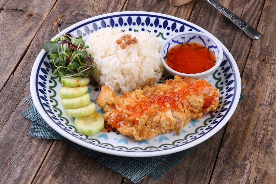 Singapore kyllingris med ingefær og hvitløk