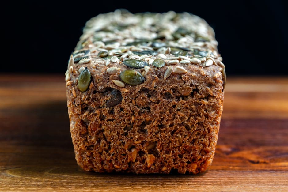 Hevet fullkornssodabrød med frø