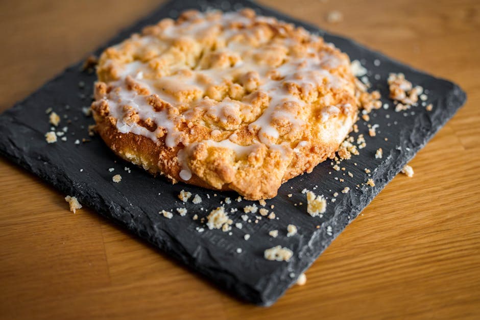 New York-stil smuldrekake med kaneltopping