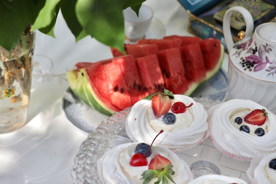 Bringebærte-gelé med vannmelon