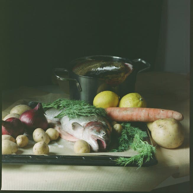 Ovnsbakt ørret med agurksalat og rømmedressing