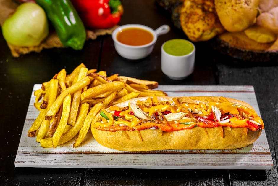 Grillet kylling- og paprikasandwich