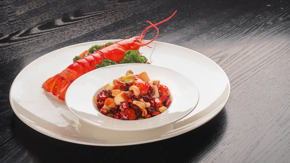 Hummer- og rødbetsalat med vaniljevinaigrette