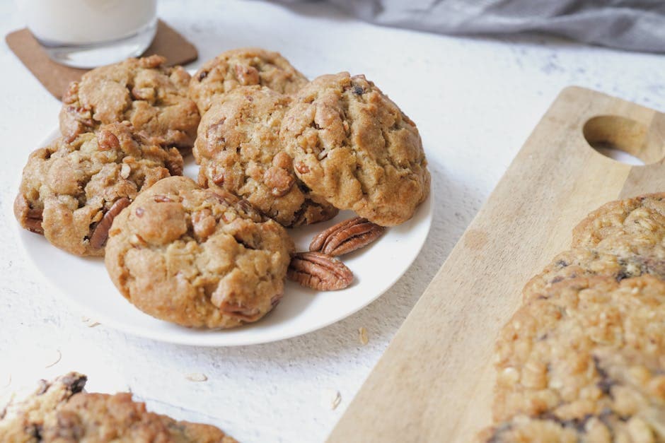 Tranebærkjeks med pekannøtter og kokos
