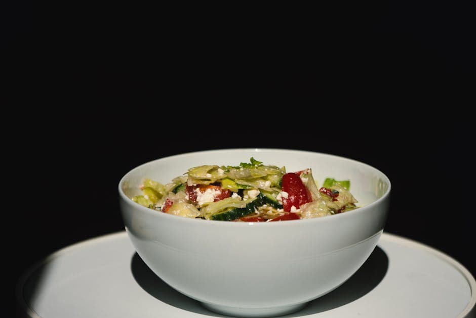 Orzo-, linse- og fetaostsalat med mynte