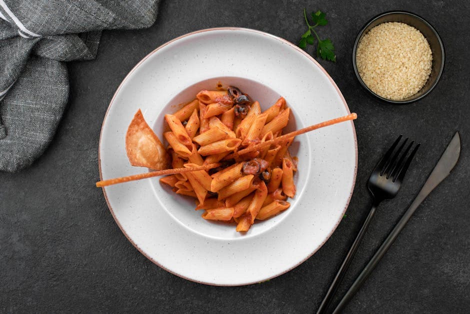 Puttanesca med tunfiskboller og penne