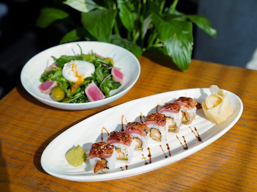 Hummer- og ingefærsalat med agurk og avokado