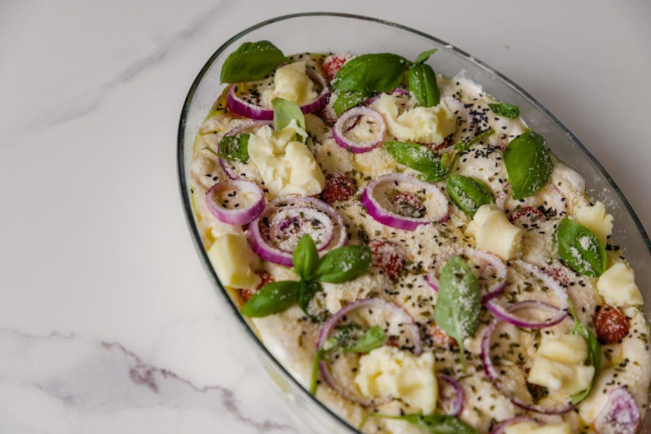 Fylte bakte løk med spinat og feta