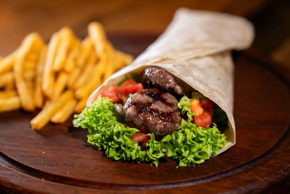 Grillet vegetar-wrap med grønnsaker