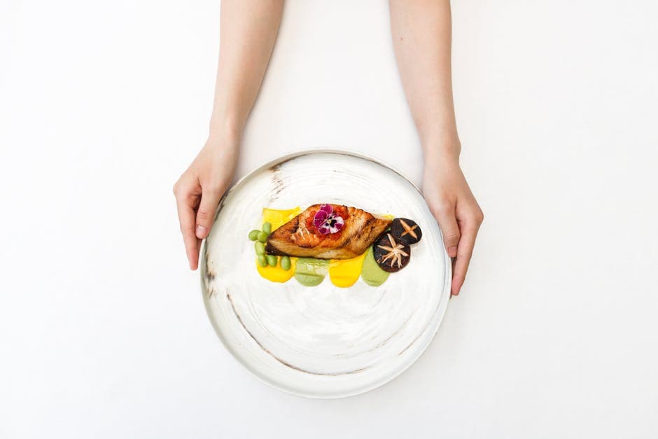 Kamskjell og shiitakesopp med ertepuré